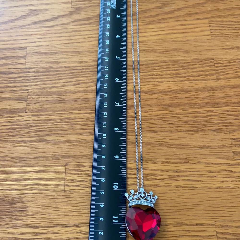 HEART - Red Austrian Crystal Necklace - Picture 3 of 6